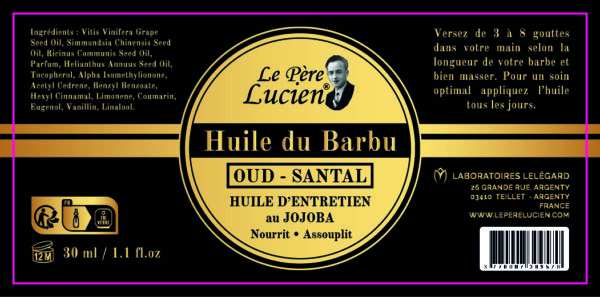Huile à barbe Oud Santal