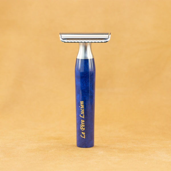 rasoir-de-securite-artisanal-mred-manche-resine-bleue