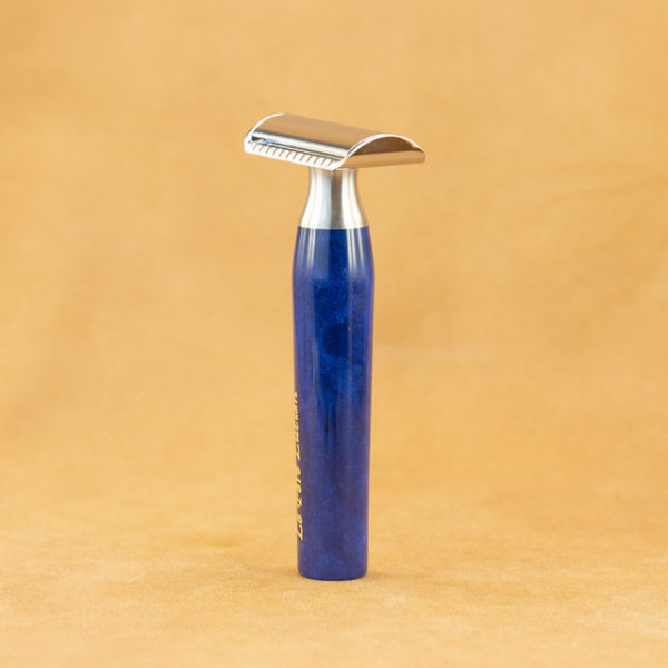 rasoir-de-securite-artisanal-mred-manche-resine-bleue
