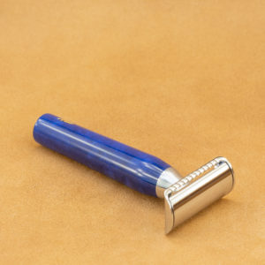rasoir-de-securite-artisanal-mred-manche-resine-bleue