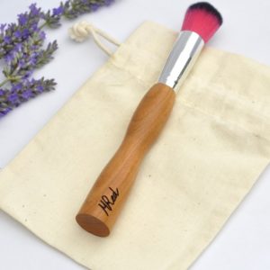 Pinceau de maquillage rose/noir et manche en bois- Le Père Lucien